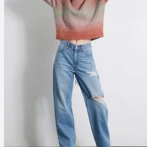 Women's Light Blue Distressed Jeans